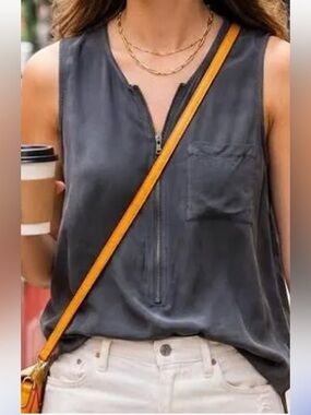 GO BY GO SILK washed black Go Zippy Tank Luxe